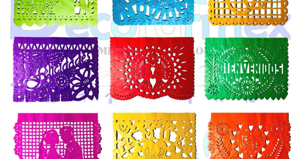 Paq De 10 Enramadas De Papel Picado Boda Papel Picado Decorarmex