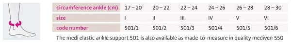 sizing chart ankle