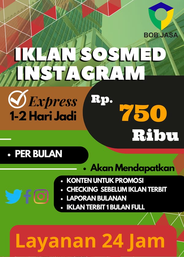 Iklanin Pro By Bob Jasa Pasang Iklan SosMed Facebook FB Instagram IG TikTok Murah Terdekat Bulanan di Kota Kabupaten