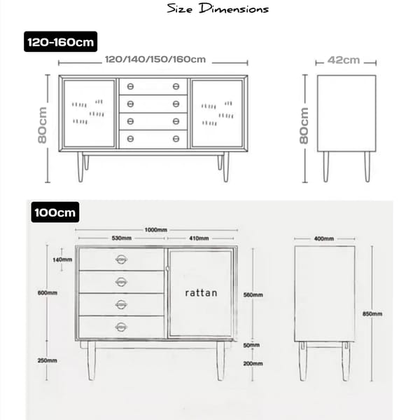 REDA SIDEBOARD DIMENSIONS REDA SIDEBOARD DIMENSIONS
