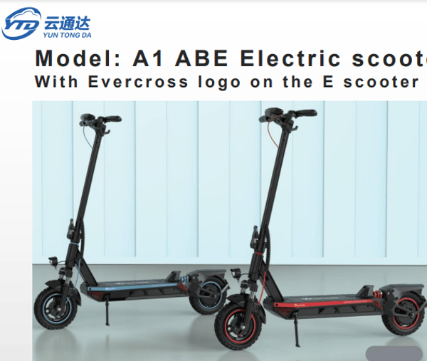 A1 ABE Electric scooter EVERCROSS 500W 48V 15,3Ah 10" Tires
