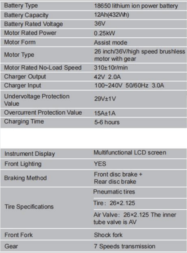 HITWAY BK15 350W 36V 12AH 26*2.125 Tire Long Distance Commute Ebike for Adult TSEU-DYNASTY Trade Sutinen EU