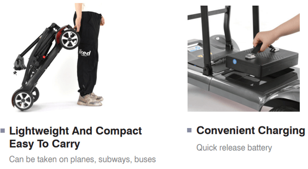 AliceCare Mobility Scooter Foldable 270W 24V 6.6Ah Lithium battery Model "Cheshire Cat" Trade Sutinen EU
