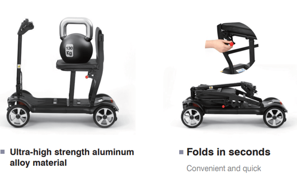AliceCare Mobility Scooter Foldable 270W 24V 6.6Ah Lithium battery Model "Cheshire Cat" Trade Sutinen EU