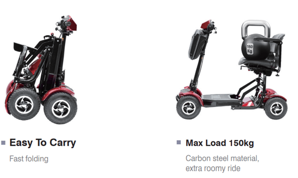 AliceCare Mobility Scooter Foldable 350W 24V 10.4Ah Lithium battery Model "White Rabbit" Trade Sutinen EU AliceCare Mobility Scooter Foldable 350W 24V 10.4Ah Lithium battery Model "White Rabbit" Trade Sutinen EU