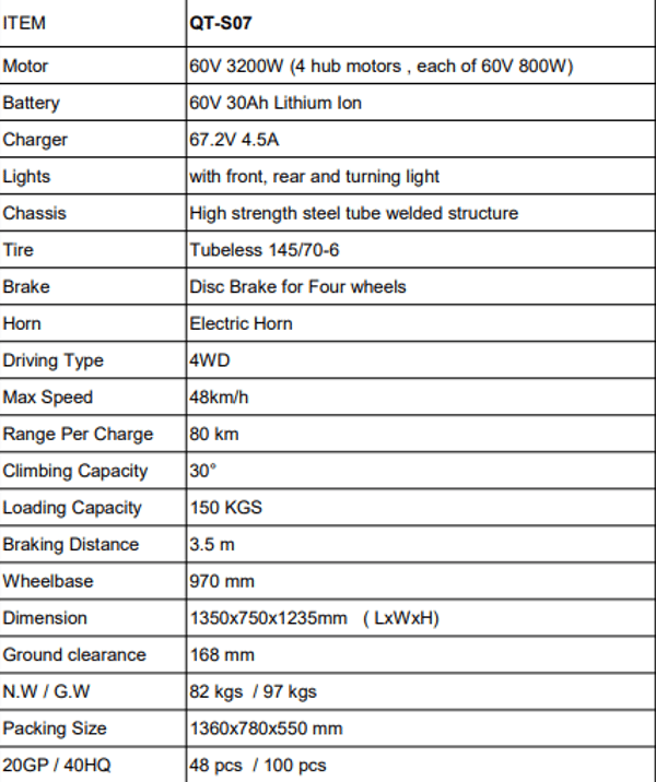 FREEMAN QT-S07 4WD ATV ( Trade Sutinen EU ) FREEMAN QT-S07 4WD ATV ( Trade Sutinen EU )