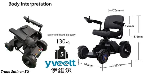 Yveelt DGN5001 250W x 2 24V 12Ah/20Ah All-Terrain Electric Wheelchair Yveelt DGN5001 250W x 2 24V 12Ah/20Ah All-Terrain Electric Wheelchair