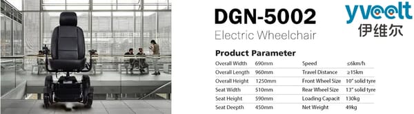Yveelt DGN5002 250W x 2 24V 12Ah/20Ah All-Terrain Electric Wheelchair Trade Sutinen EU