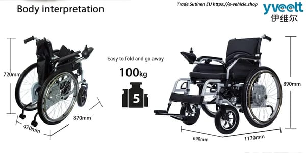 Yveelt EVR300B 250W x 2 24V 12 Ah ET300B Aluminum Alloy Wheels Mobility Electric Wheelchair Trade Sutinen EU Yveelt EVR300B 250W x 2 24V 12 Ah ET300B Aluminum Alloy Wheels Mobility Electric Wheelchair Trade Sutinen EU