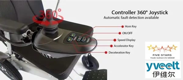 Yveelt EVR300C "Ruby Special" 250W x 2 24V 12Ah Lightweight Foldable Electric Wheelchair- Durable High Carbon Steel Frame Trade Sutinen EU Yveelt EVR300C "Ruby Special" 250W x 2 24V 12Ah Lightweight Foldable Electric Wheelchair- Durable High Carbon Steel Frame Trade Sutinen EU