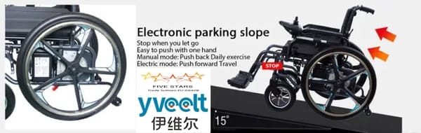 Yveelt EVR300C "Ruby Special" 250W x 2 24V 12Ah Lightweight Foldable Electric Wheelchair- Durable High Carbon Steel Frame Yveelt EVR300C "Ruby Special" 250W x 2 24V 12Ah Lightweight Foldable Electric Wheelchair- Durable High Carbon Steel Frame