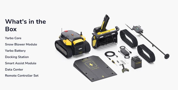 Yarbo Snow Blower 24/7 Autonomous Snow Clearing with Auto-Recharging LiFePO4 38.4 Ah Battery 36 V