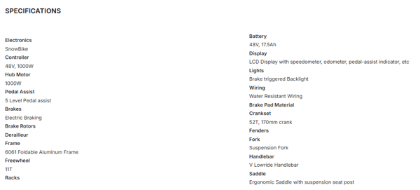 ENVO Flex Electric Snowbike 1000W 840Wh Battery Pack ENVO Flex Electric Snowbike 1000W 840Wh Battery Pack
