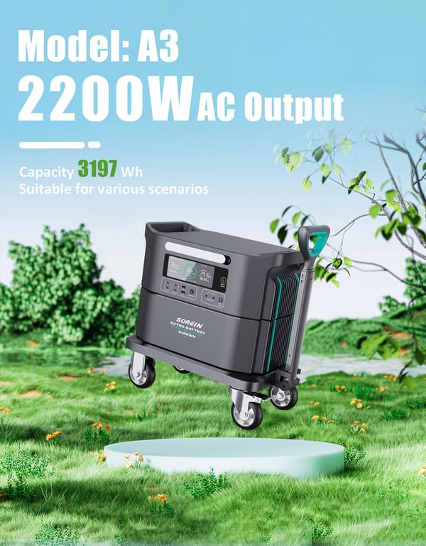 Sorein A3 Stackable Power Station 2200W 3197Wh LFP Battery
