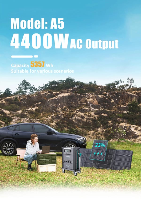 Sorein A5 5357Wh 4400W Stackable Solar Generator Power Station