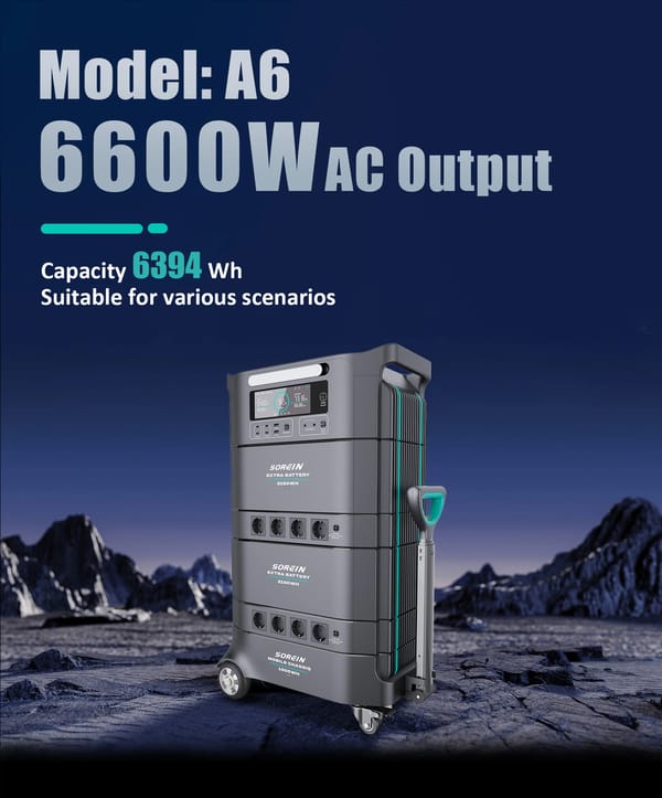 Sorein A6 6394Wh 6600W LFP Stack battery Home Energy Storage