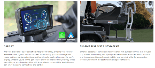 Tara T3 Golf Cart 6.3KW AC Motor with EM brake 48V160AH Lithium Battery Tara T3 Golf Cart 6.3KW AC Motor with EM brake 48V160AH Lithium Battery