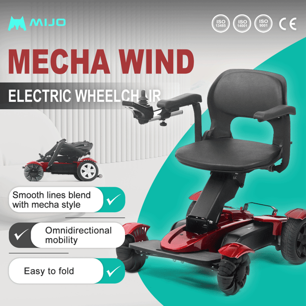 MIJO MD08 Electric Wheelchair Foldable 150Wx2 24V 10x2Ah Lithium Battery Trade Sutinen EU MIJO MD08 Electric Wheelchair Foldable 150Wx2 24V 10x2Ah Lithium Battery Trade Sutinen EU