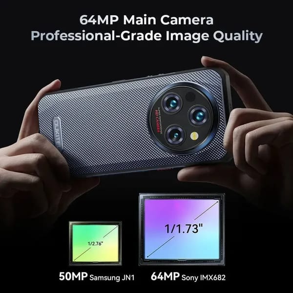 Oukitel WP35 5G Rugged Phone 6.6-inch 2.4K 11000mAh Battery 64MP Android 14(8GB+256GB NFC)