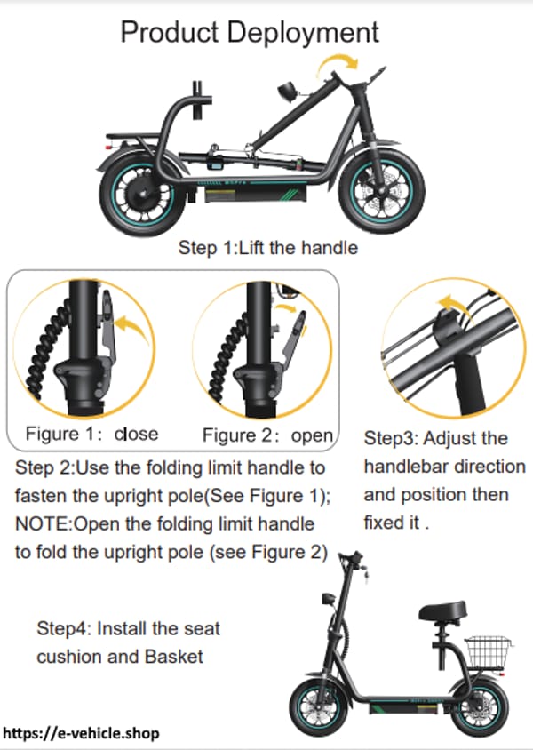 JMC M5 E-Scooter 500W 13Ah Lithium battery 12" wheels, seat + basket JMC M5 E-Scooter 500W 13Ah Lithium battery 12" wheels, seat + basket