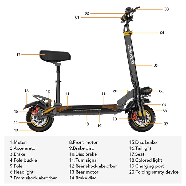 iENYRID ES6 All Terrain Electric Scooter with Seat 2000W Dual Motor 48V 20.8Ah Battery Trade Sutinen EU