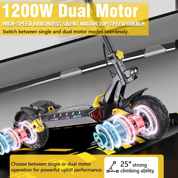 iENYRID ES60 Dual Motor Fast Electric Scooter 2400w Dual Motor 60V 23Ah LiFePO4 battery