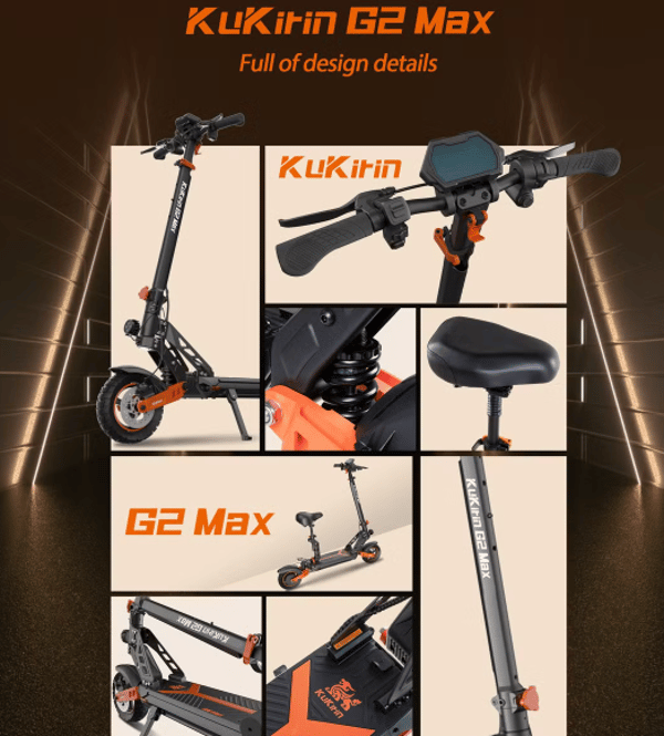 Kukirin G2 Max 48V/20.8Ah 1000W / Single drive Scooter with seat Trade Sutinen EU