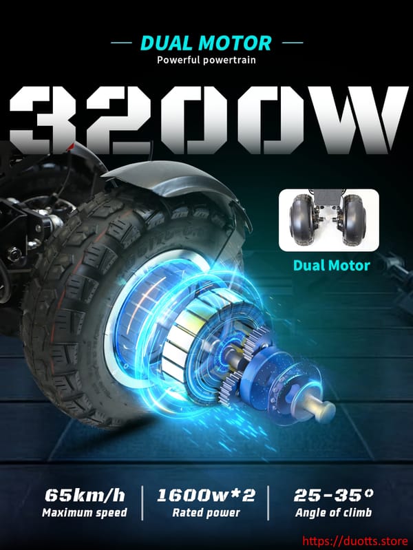 DUOTTS T30 Scooter 60V 1600W*2 (40H) 60V 31.2AH https://duotts.store DUOTTS T30 Scooter 60V 1600W*2 (40H) 60V 31.2AH https://duotts.store