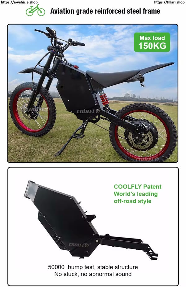 COOLFLY E-Bike Stealth Bomber 72V 3000W 26AH / 72V 20000W 75AH  Trade Sutinen EU