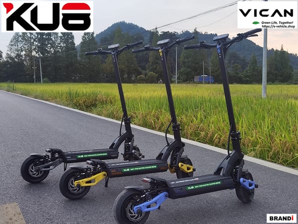 VICAN V-ST KU8 E-Scooter 2 X 1600W (3200W) 52V 16Ah Lithium Battery 10" TiresTrade Sutinen EU