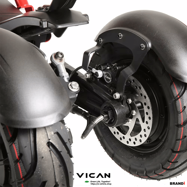 VICAN V-YF020 Folding E-Scooter 3-Wheel 2 X 800W (1600W) 48V 24Ah Lithium Battery 12" Off road tires with Tubes VICAN V-YF020 Folding E-Scooter 3-Wheel 2 X 800W (1600W) 48V 24Ah Lithium Battery 12" Off road tires with Tubes