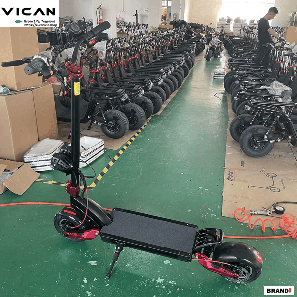VICAN V-Y9 Dual Motor Electric Scooter 2400W 52V 21AH Lithium Battery 10" Tires