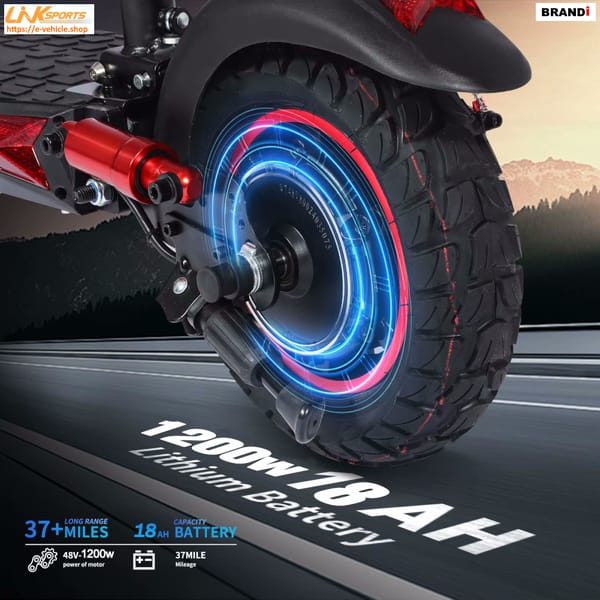 LinkSports LD-J11 1200W 48V 18Ah Electric Scooter Seat 11" off road Tires