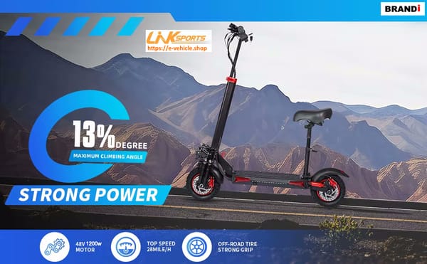 LinkSports LD-J11 1200W 48V 18Ah Electric Scooter Seat 11" off road Tires