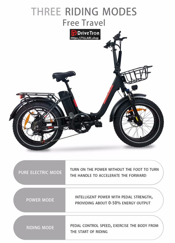 DriveTron EB10 Electric Bike 750W 13Ah 20"4.0 Fat tires Trade Sutinen EU