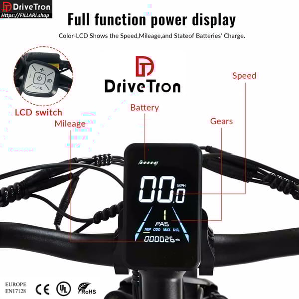 DriveTron DP-2602 Electric Bike Dual motor 2 X 1000W 48V 20Ah Lithium  26"4.0 Fat tires