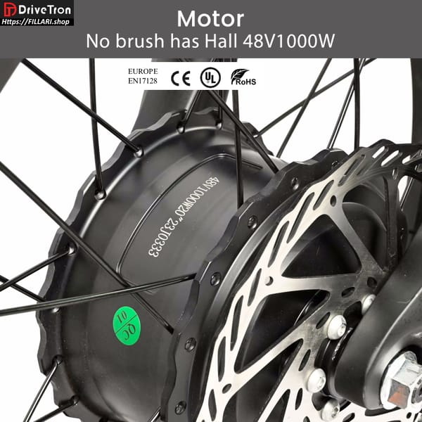 DriveTron DP-2033 Electric Bike Dual motor 2 X 1000W 48V 30Ah (2x15Ah) Lithium 20"4.0 Fat tires Trade Sutinen EU