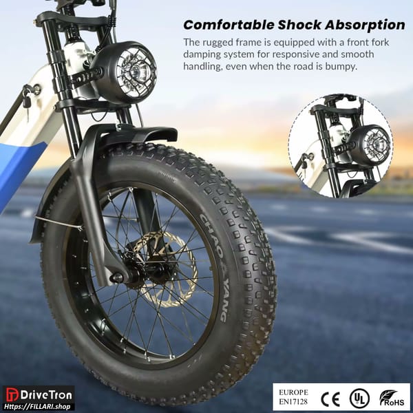DriveTron DP-2033 Electric Bike Dual motor 2 X 1000W 48V 30Ah (2x15Ah) Lithium 20"4.0 Fat tires Trade Sutinen EU