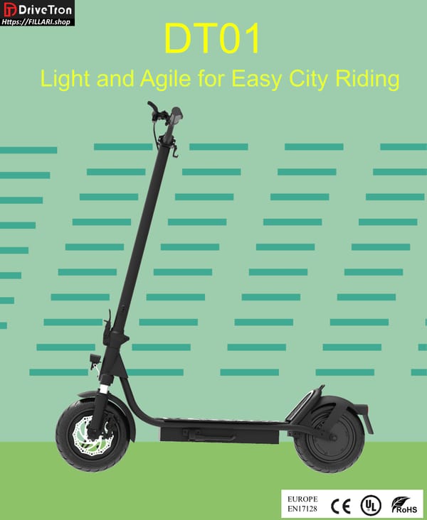 DriveTron DT01 Electric scooter 36V 13Ah 400W (800W peak) Range 40Km 10" solid wheels Trade Sutinen EU