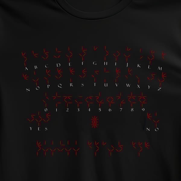 Predator film T shirt Ouija board style