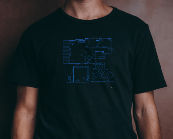 Evil Dead T shirt design, Evil dead cabin floorplan