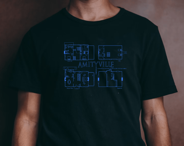 Amityville horror T shirt, Amityville horror house floorplan