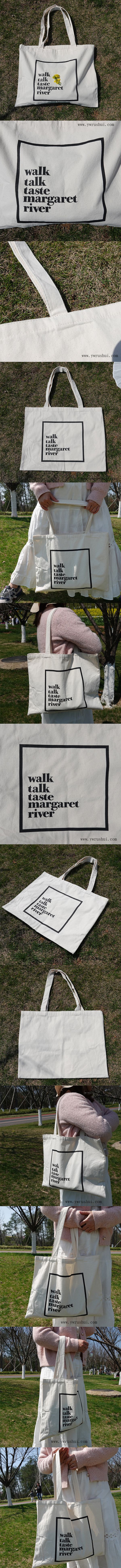 100% Natural Cotton Shopping Bag 10oz Cotton Reusable Bag Canvas Tote Bag with Custom Logo Printing for Wholesale RSQ-1456