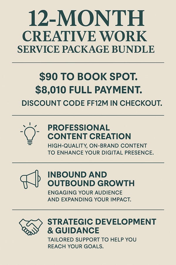 12-Month Creative Work + Legacy Growth Package Da Fatal Family Records