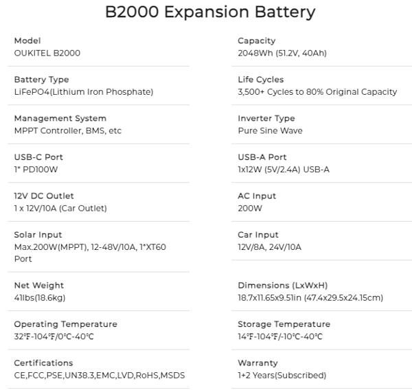 OUKITEL B2000 lisäakku | 2048Wh Trade Sutinen EU OUKITEL B2000 lisäakku | 2048Wh Trade Sutinen EU
