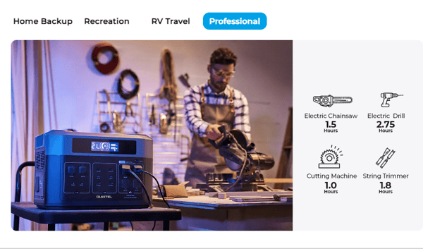 OUKITEL P1201 kannettava virta-asema 1200W/960Wh OUKITEL P1201 kannettava virta-asema 1200W/960Wh