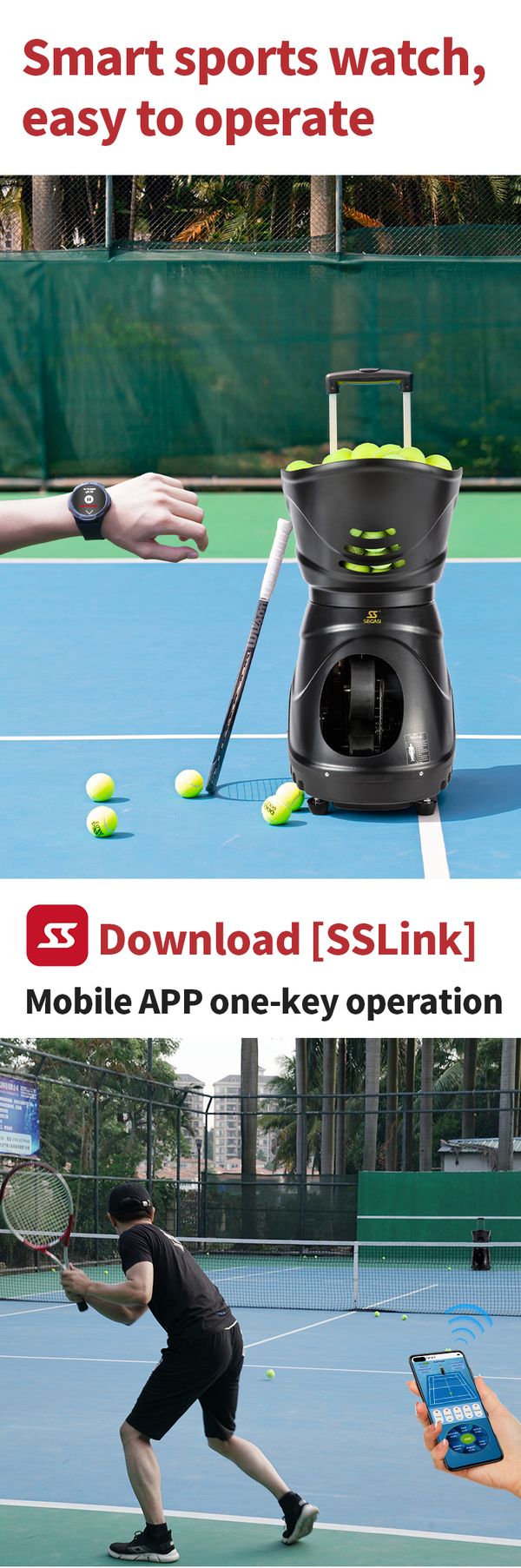 SIBOASI tennis ball machine