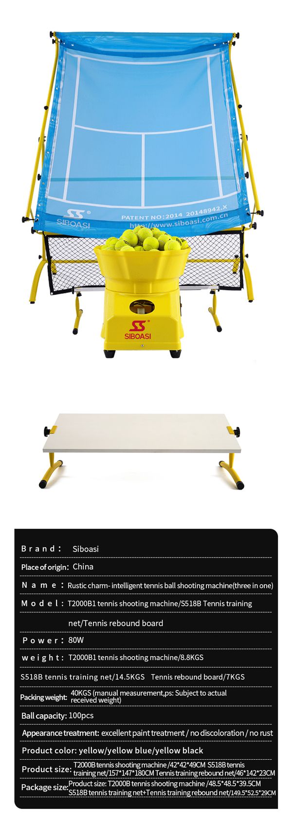 SIBOASI tennis ball machine TTS2000