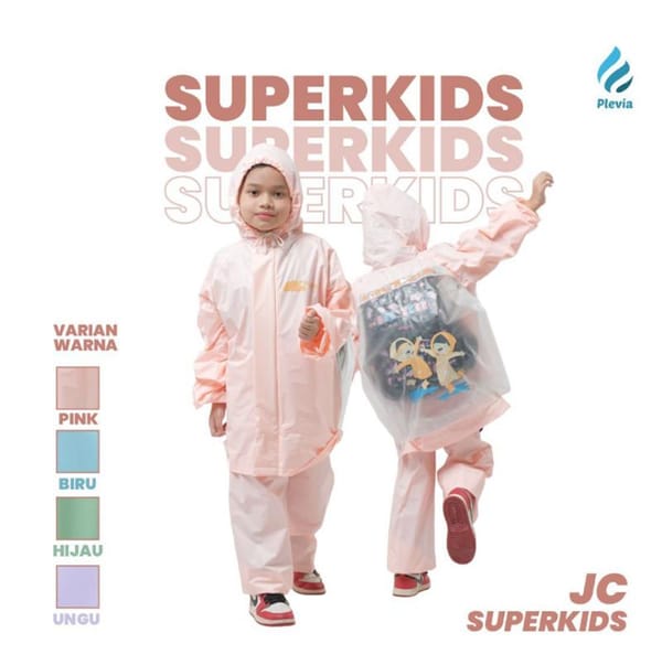 Grosir jas hujan anak remaja Plevia Superkids
