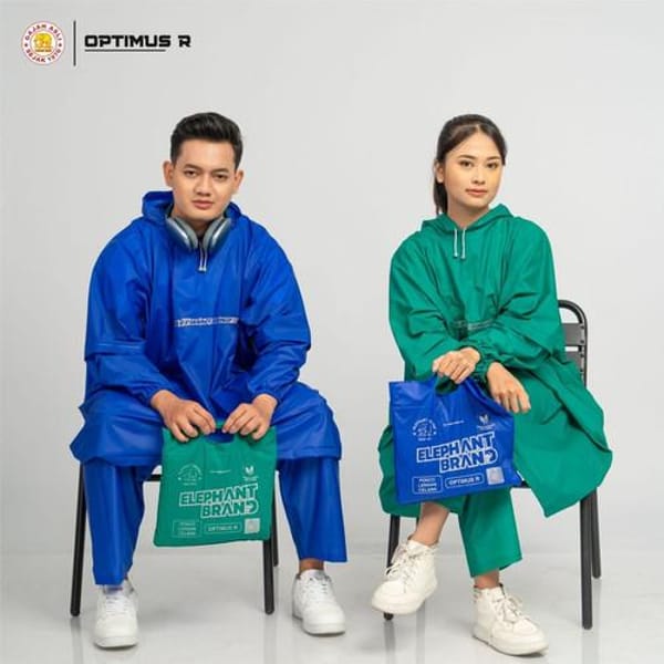 Grosir jas hujan poncho celana Elephant Gajah Optimus
